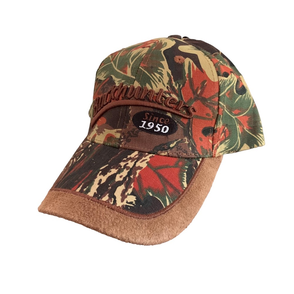 Vintage Buck Hunters Camo Realtree Hat Brown Green Strapback Cap